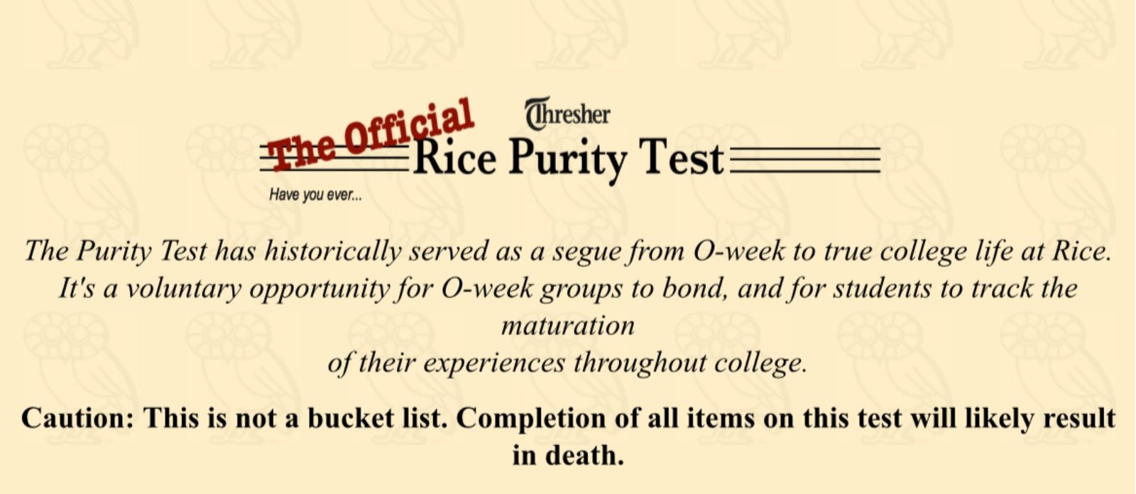 Rice Purity Test