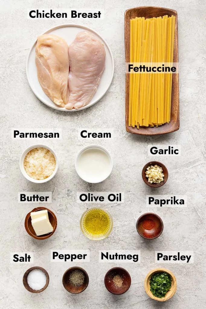 chicken-alfredo-recipe-easy-homemade-Ingredients-for-Chicken-Alfredo